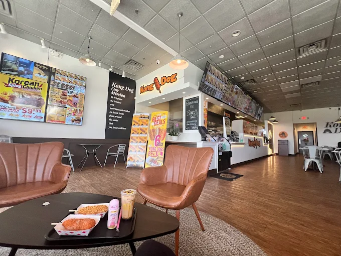 Open dining room with menu boards