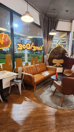 Cozy lounge seating area at Kong Dog